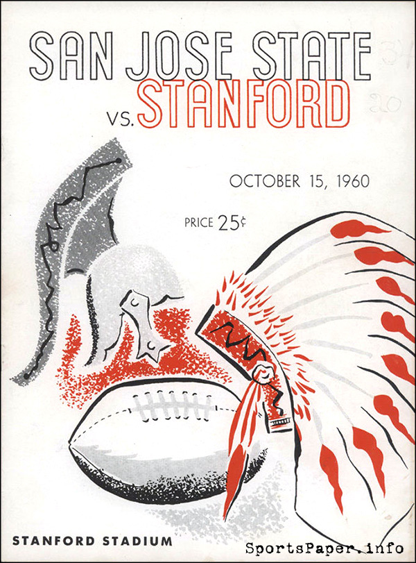 College Football Program: Stanford Indians vs. San Jose State Spartans (October 15, 1960)