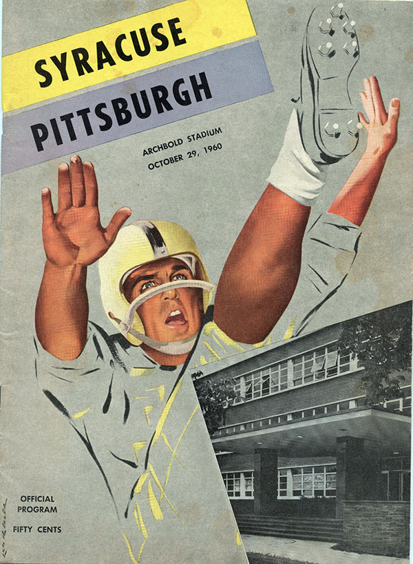 College Football Program Syracuse Orangemen Vs Pittsburgh Panthers October 29 1960 