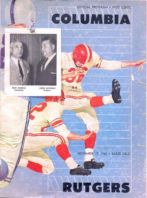 College Football Program: Columbia Lions vs. Rutgers Scarlet Knights (November 19, 1960)