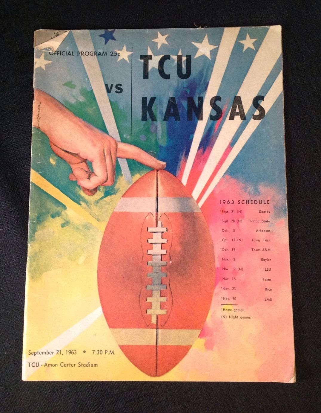 College Football Program: TCU Horned Frogs vs. Kansas Jayhawks (September 21, 1963)