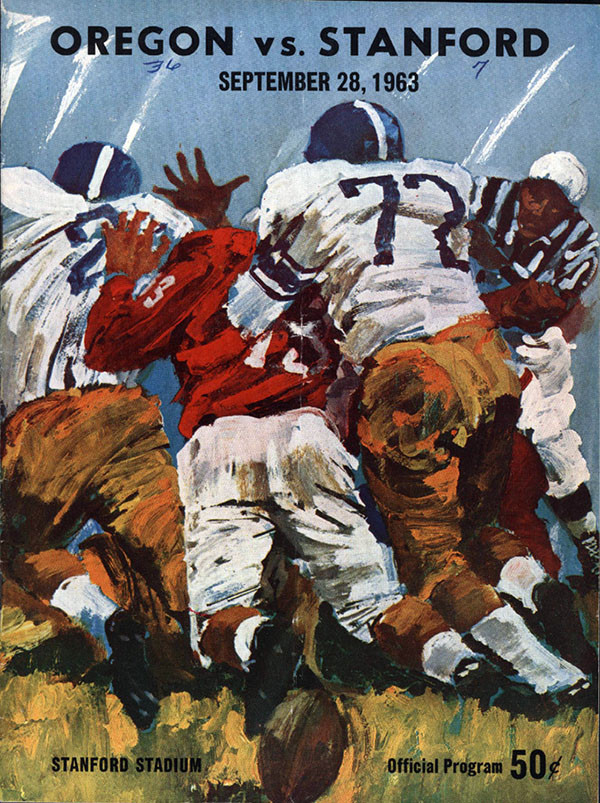 College Football Program: Stanford Indians vs. Oregon Ducks (September 28, 1963)