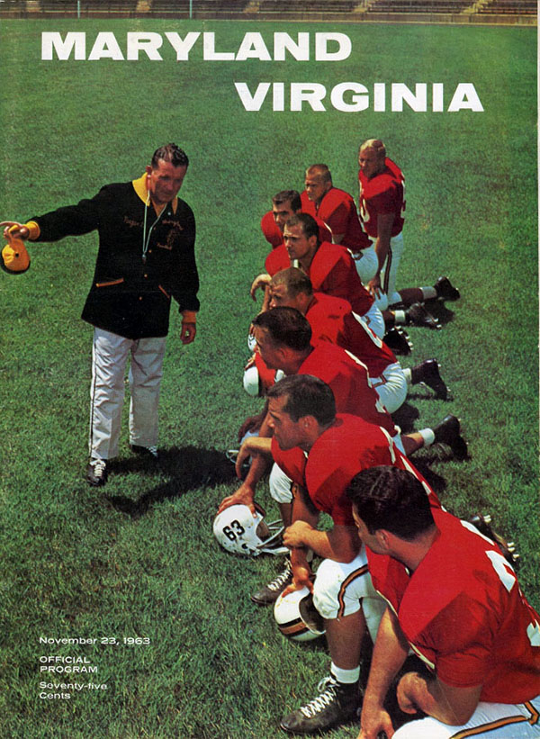 College Football Program: Maryland Terrapins vs. Virginia Cavaliers (November 23, 1963)