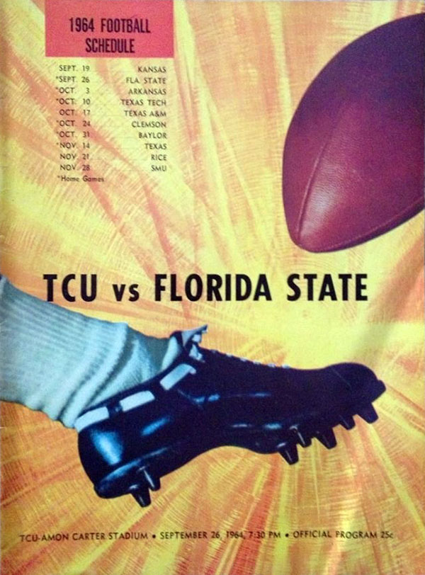 College Football Program: TCU Horned Frogs vs. Florida State Seminoles (September 26, 1964)