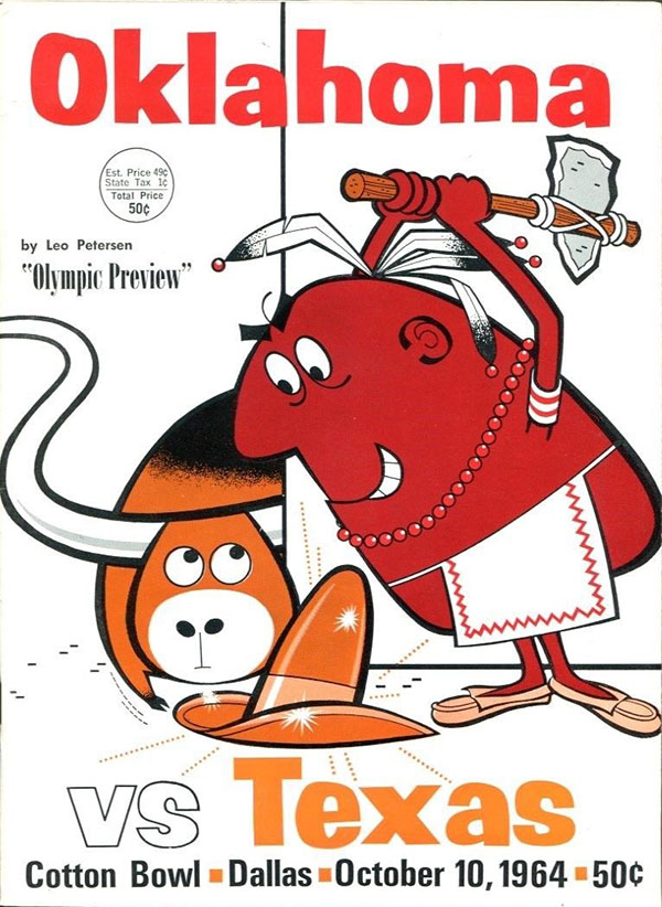 College Football Program: Texas Longhorns vs. Oklahoma Sooners (October 10, 1964)