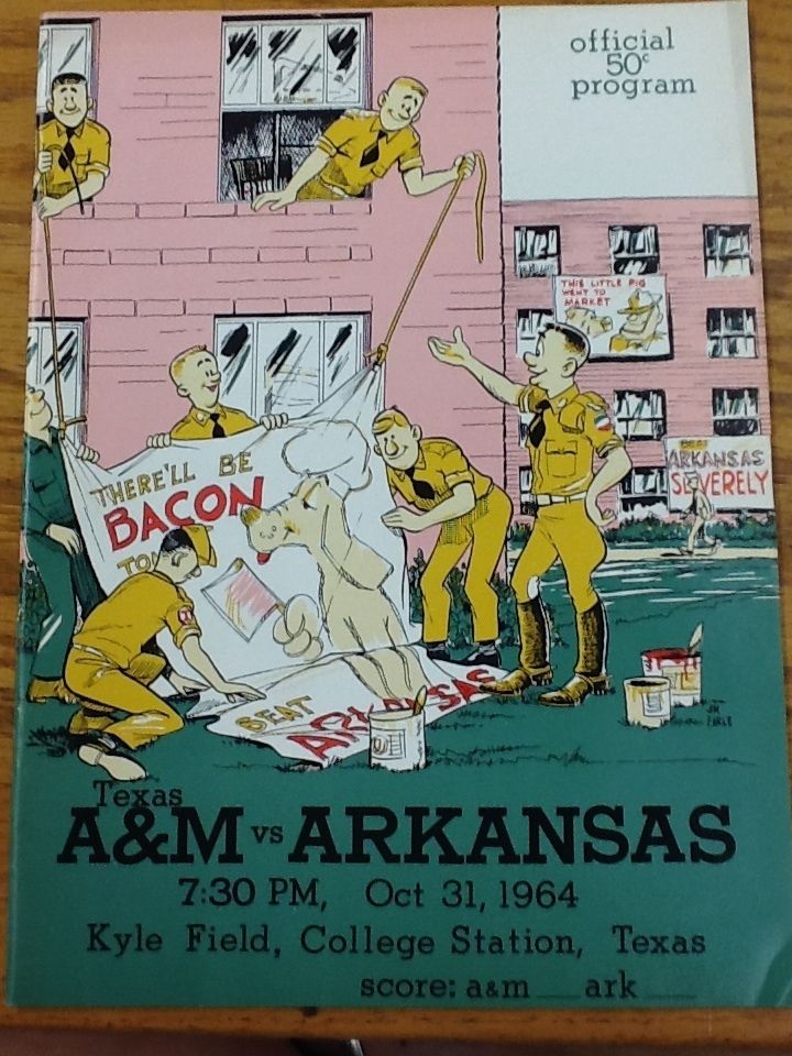 College Football Program: Texas A&M Aggies vs. Arkansas Razorbacks (October 31, 1964)