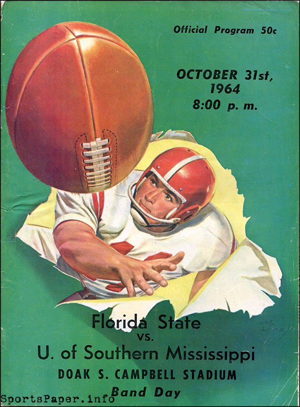 College Football Program: Florida State Seminoles vs. Southern Miss Golden Eagles (October 31, 1964)