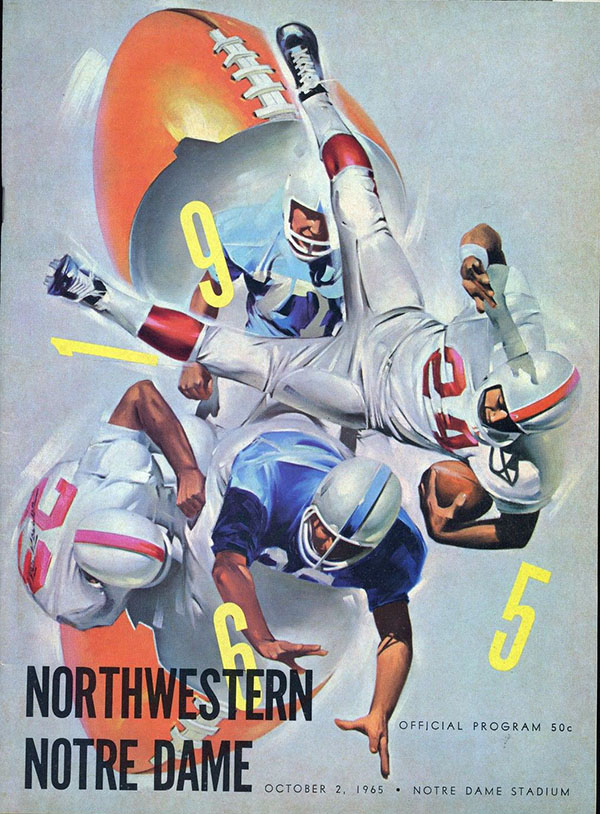 College Football Program: Notre Dame Fighting Irish vs. Northwestern Wildcats (October 2, 1965)