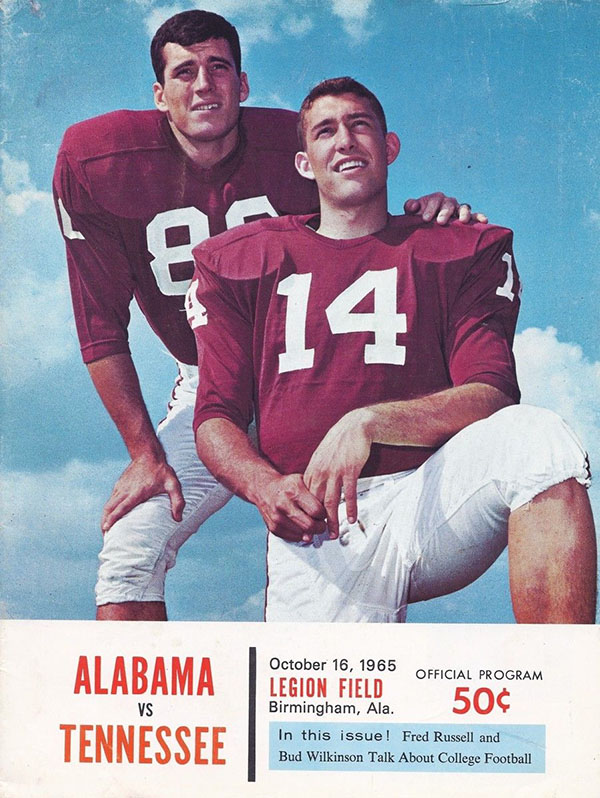 College Football Program: Alabama Crimson Tide vs. Tennessee Volunteers (October 16, 1965)