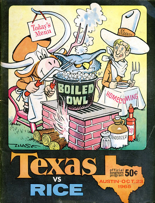 College Football Program: Texas Longhorns vs. Rice Owls (October 23, 1965)