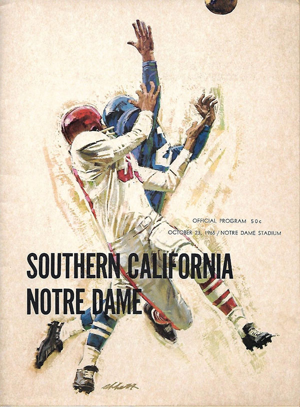 College Football Program: Notre Dame Fighting Irish vs. USC Trojans (October 23, 1965)