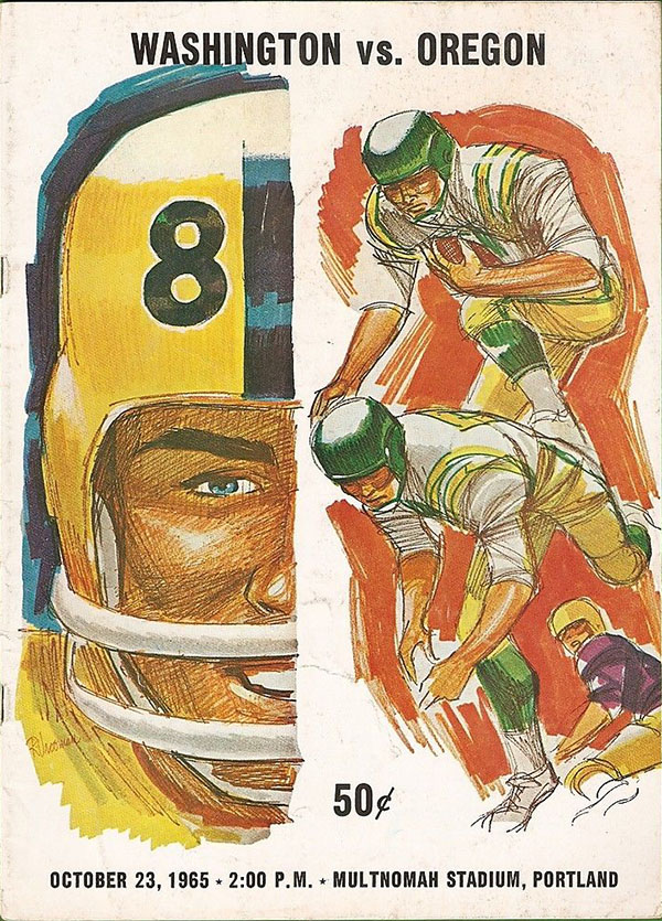 College Football Program: Oregon Ducks vs. Washington Huskies (October 23, 1965)