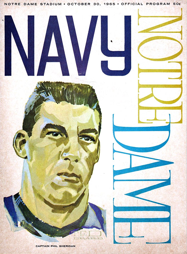 College Football Program: Notre Dame Fighting Irish vs. Navy Midshipmen (October 30, 1965)