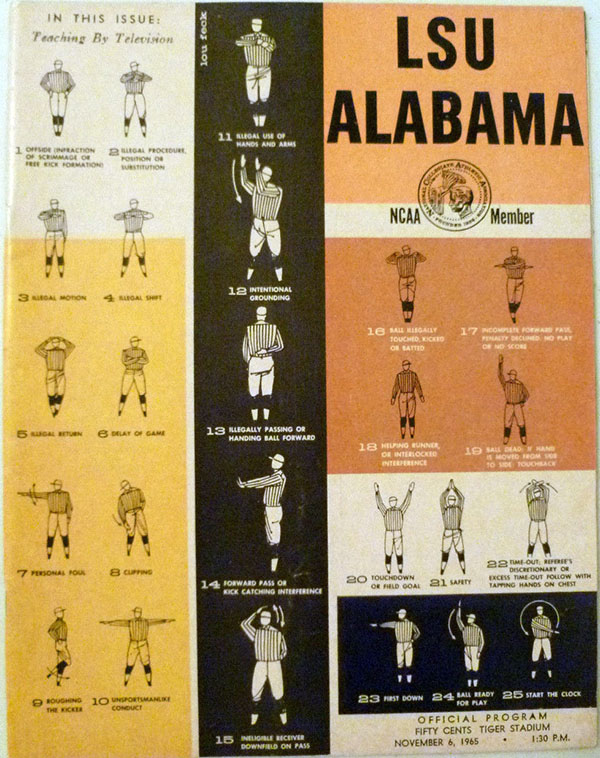 College Football Program: LSU Tigers vs. Alabama Crimson Tide (November 6, 1965)