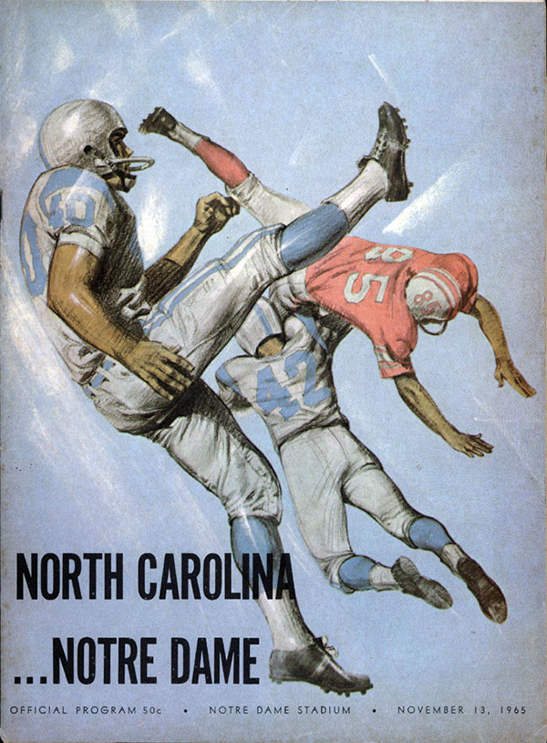 College Football Program: Notre Dame Fighting Irish vs. North Carolina Tar Heels (November 13, 1965)