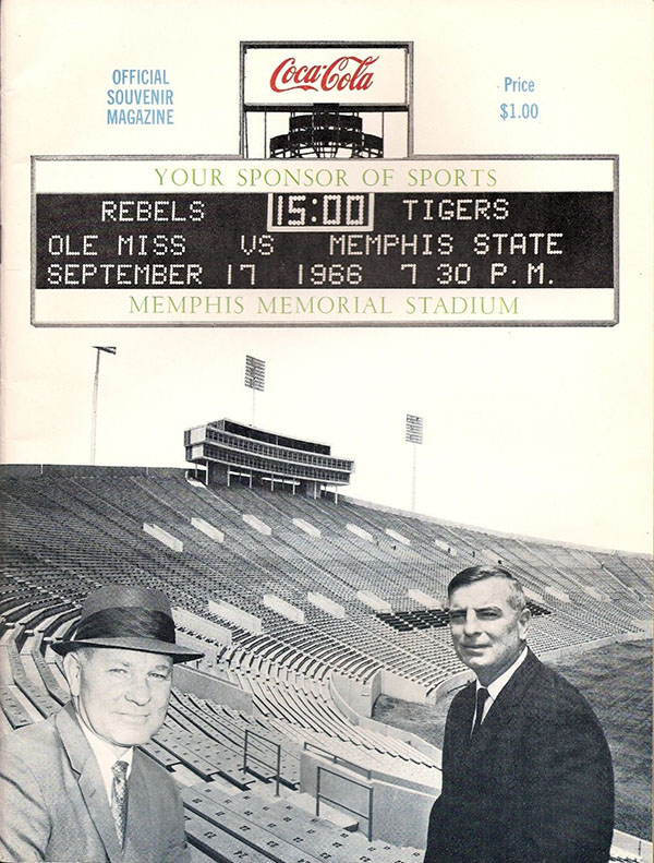 College Football Program: Memphis State Tigers vs. Ole Miss Rebels (September 17, 1966)