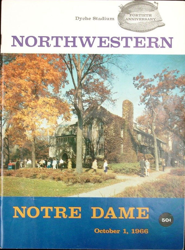 College Football Program: Northwestern Wildcats vs. Notre Dame Fighting Irish (October 1, 1966)