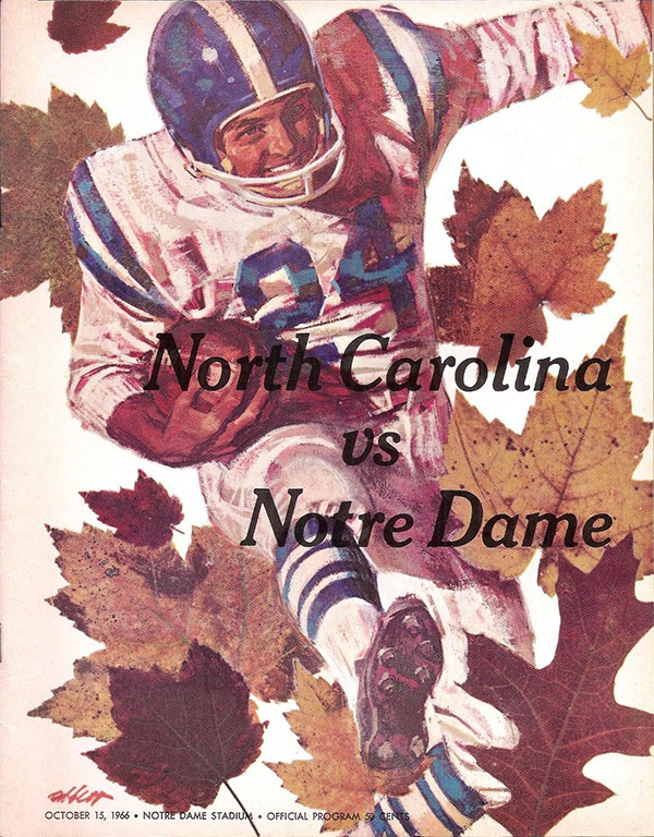 College Football Program: Notre Dame Fighting Irish vs. North Carolina Tar Heels (October 15, 1966)