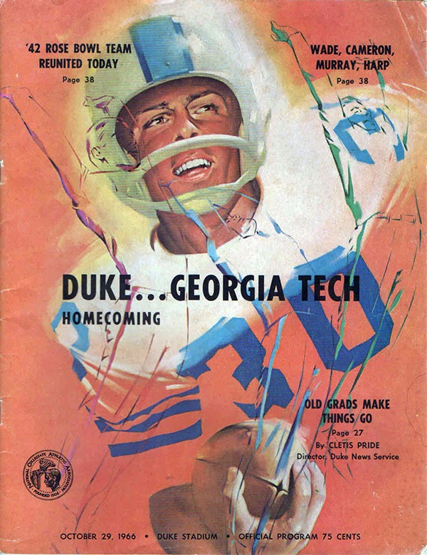 College Football Program: Duke Blue Devils vs. Georgia Tech Yellow Jackets (October 29, 1966)