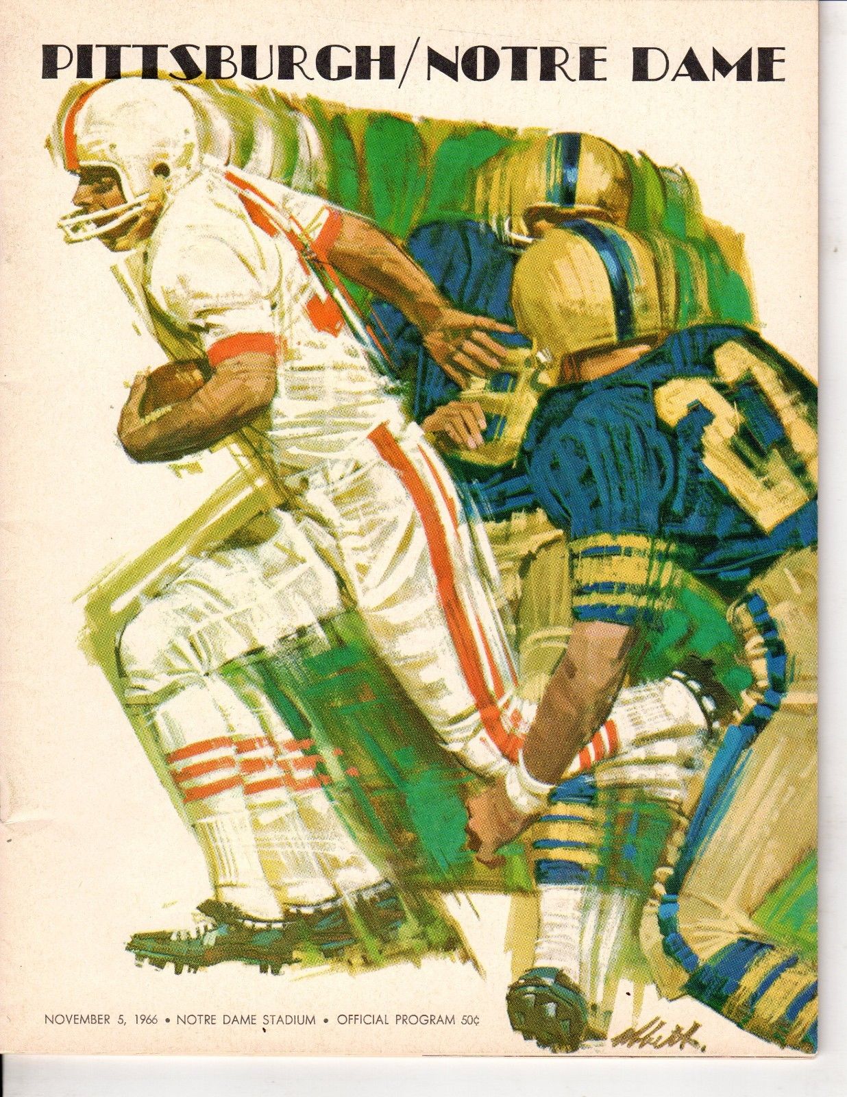 College Football Program: Notre Dame Fighting Irish vs. Pittsburgh Panthers (November 5, 1966)