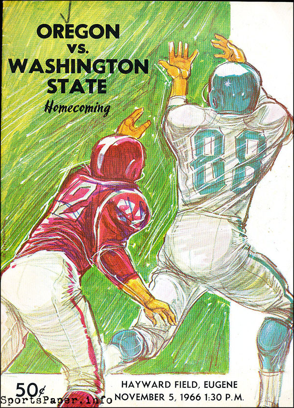 College Football Program: Oregon Ducks vs. Washington State Cougars (November 5, 1966)