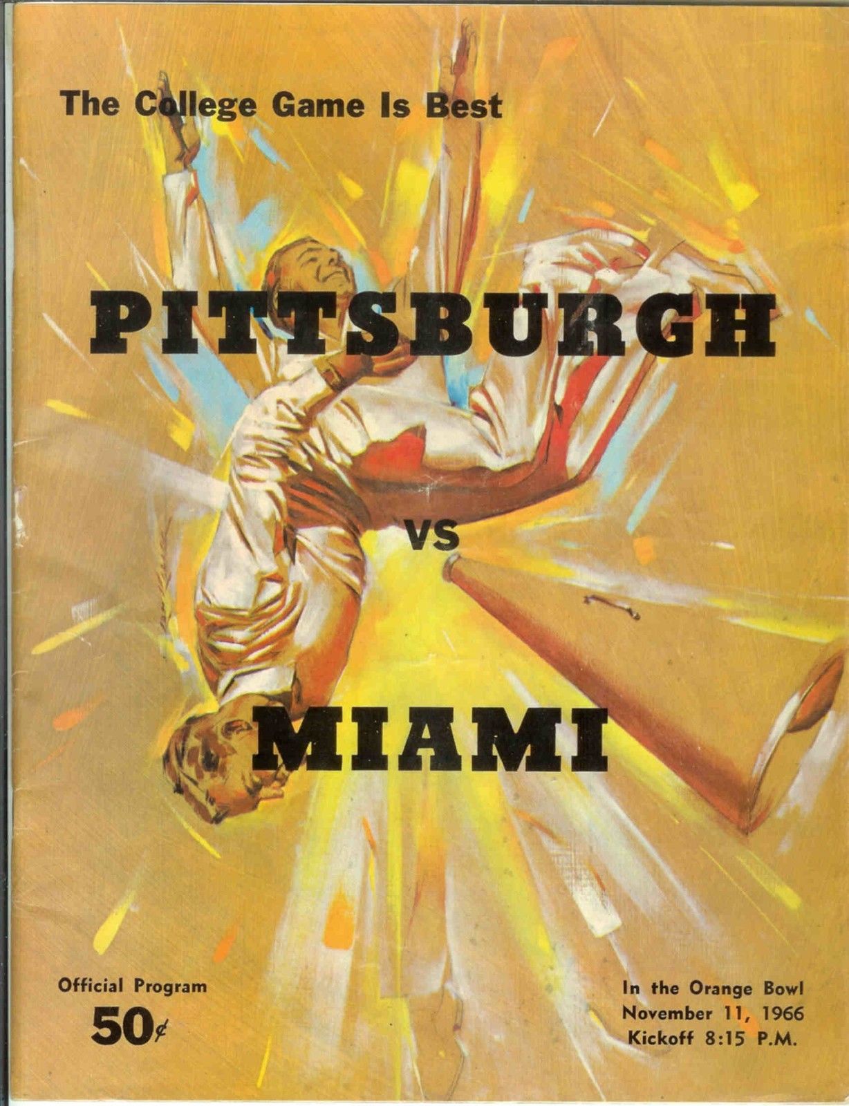 College Football Program: Miami Hurricanes vs. Pittsburgh Panthers (November 11, 1966)