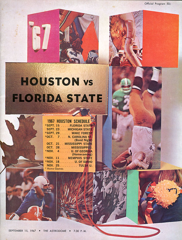 College Football Program: Houston Cougars vs. Florida State Seminoles (September 15, 1967)