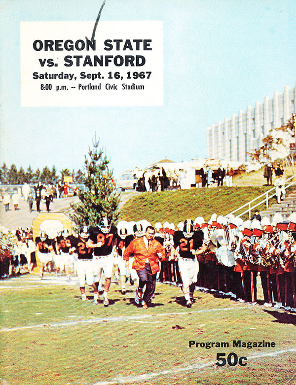 College Football Program: Oregon State Beavers vs. Stanford Indians (September 16, 1967)