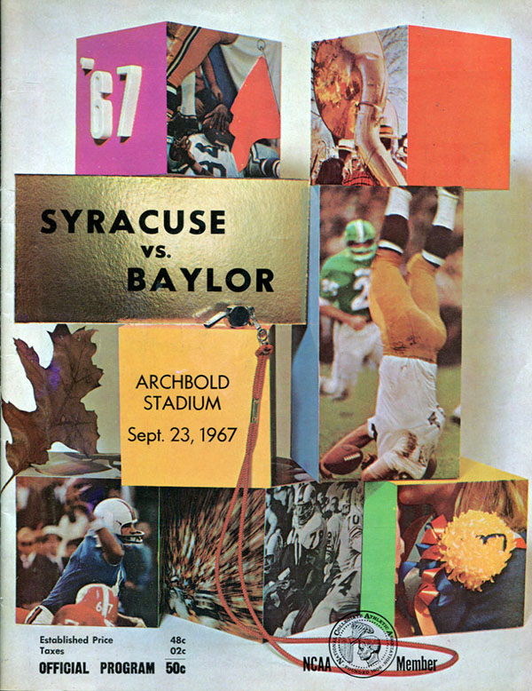 College Football Program: Syracuse Orangemen vs. Baylor Bears (September 23, 1967)