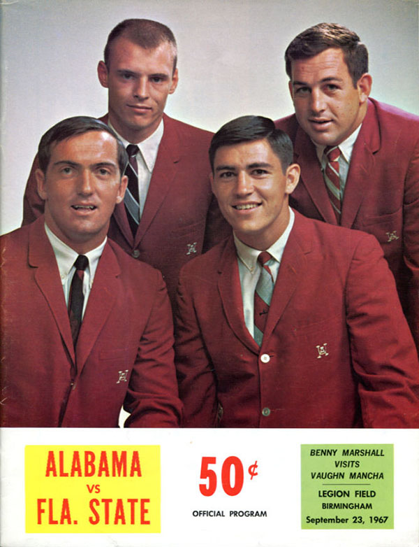 College Football Program: Alabama Crimson Tide vs. Florida State Seminoles (September 23, 1967)