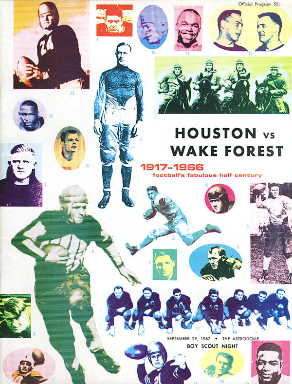 College Football Program: Houston Cougars vs. Wake Forest Demon Deacons (September 29, 1967)