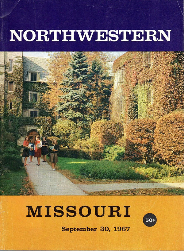 College Football Program: Northwestern Wildcats vs. Missouri Tigers (September 30, 1967)