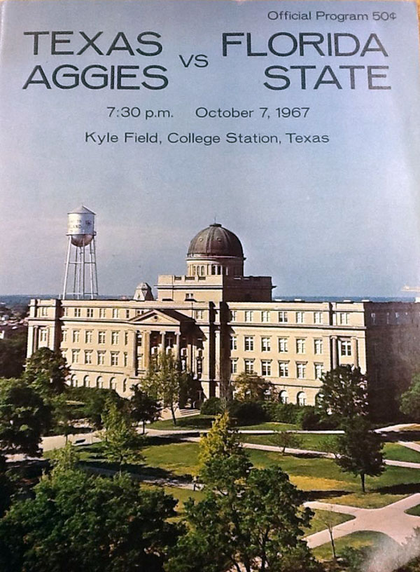 College Football Program: Texas A&M Aggies vs. Florida State Seminoles (October 7, 1967)