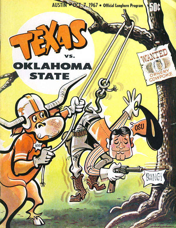 College Football Program: Texas Longhorns vs. Oklahoma State Cowboys (October 7, 1967)