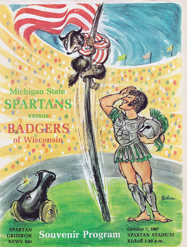 College Football Program: Michigan State Spartans vs. Wisconsin Badgers (October 7, 1967)