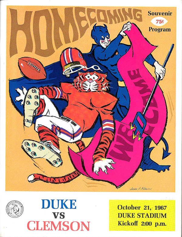 College Football Program: Duke Blue Devils vs. Clemson Tigers (October 21, 1967)