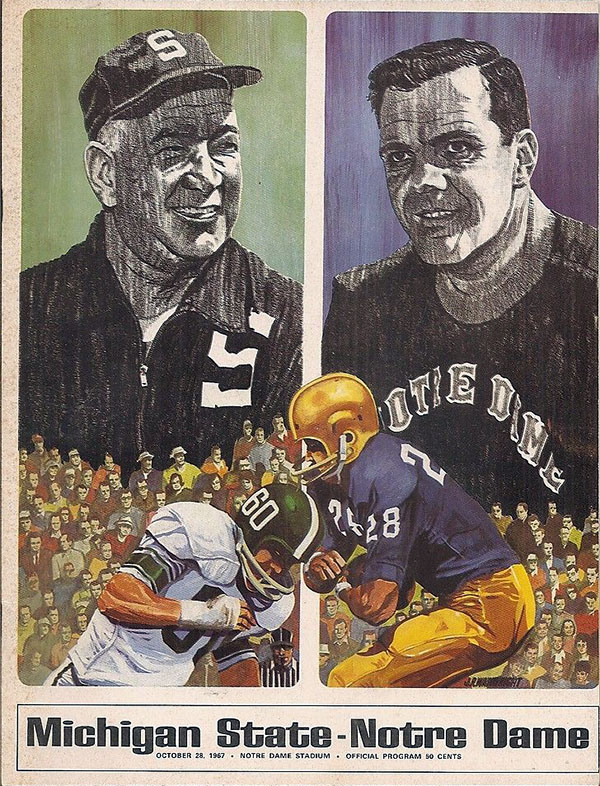 College Football Program: Notre Dame Fighting Irish vs. Michigan State Spartans (October 28, 1967)