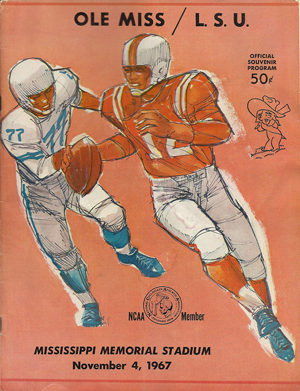 College Football Program: Ole Miss Rebels vs. LSU Tigers (November 4, 1967)