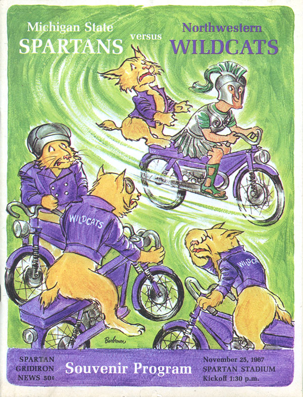 College Football Program: Michigan State Spartans vs. Northwestern Wildcats (November 25, 1967)