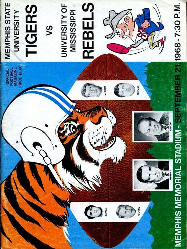 College Football Program: Memphis State Tigers vs. Ole Miss Rebels (September 21, 1968)