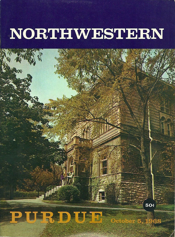 College Football Program: Northwestern Wildcats vs. Purdue Boilermakers (October 5, 1968)