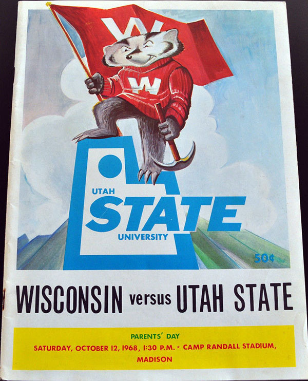 College Football Program: Wisconsin Badgers vs. Utah State Aggies (October 12, 1968)