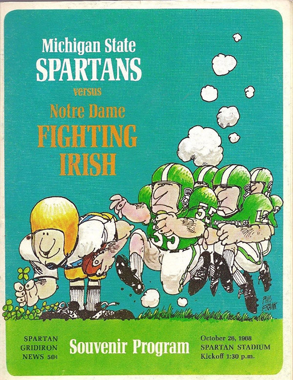 College Football Program: Michigan State Spartans vs. Notre Dame Fighting Irish (October 26, 1968)