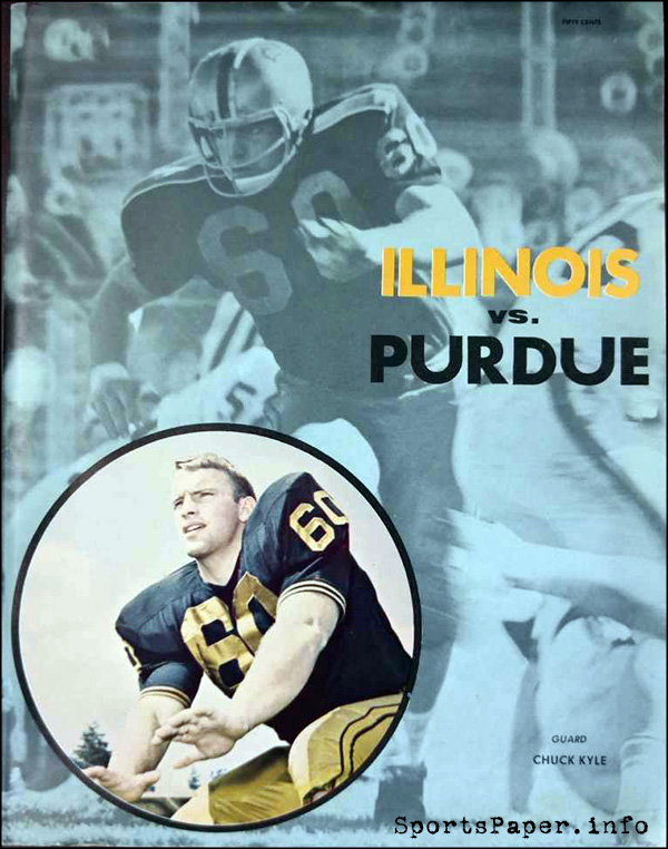 College Football Program: Purdue Boilermakers vs. Illinois Fighting Illini (November 2, 1968)