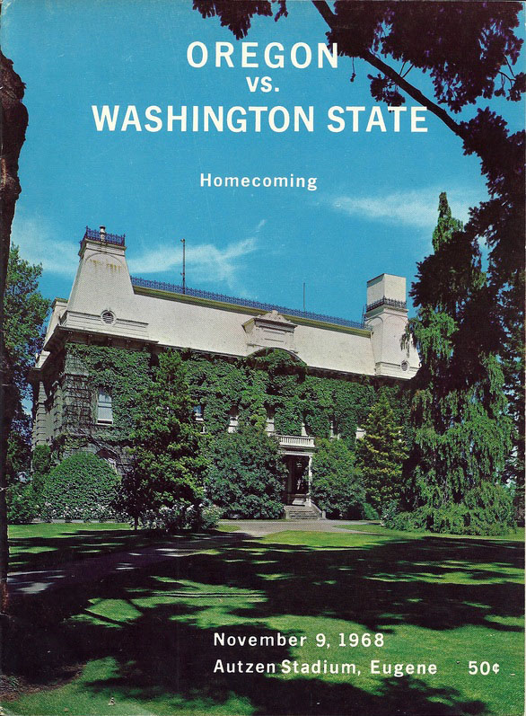 College Football Program: Oregon Ducks vs. Washington State Cougars (November 9, 1968)