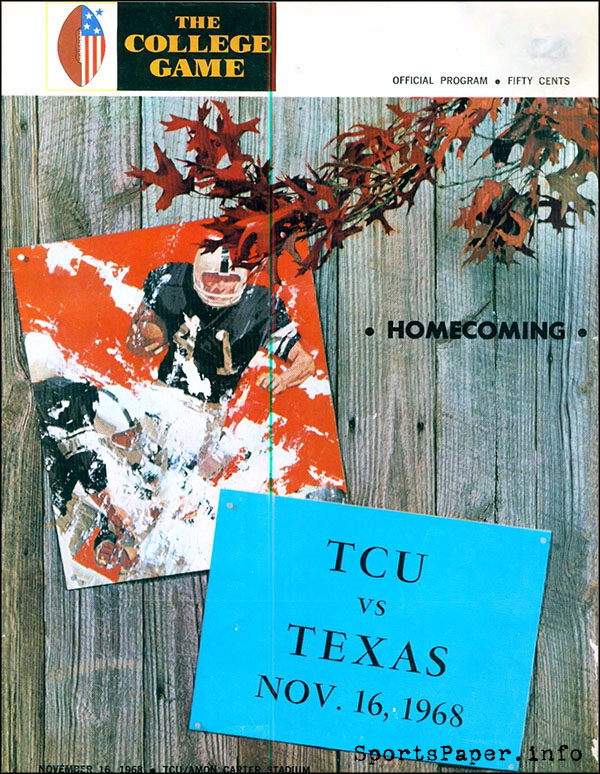 College Football Program: TCU Horned Frogs vs. Texas Longhorns (November 16, 1968)