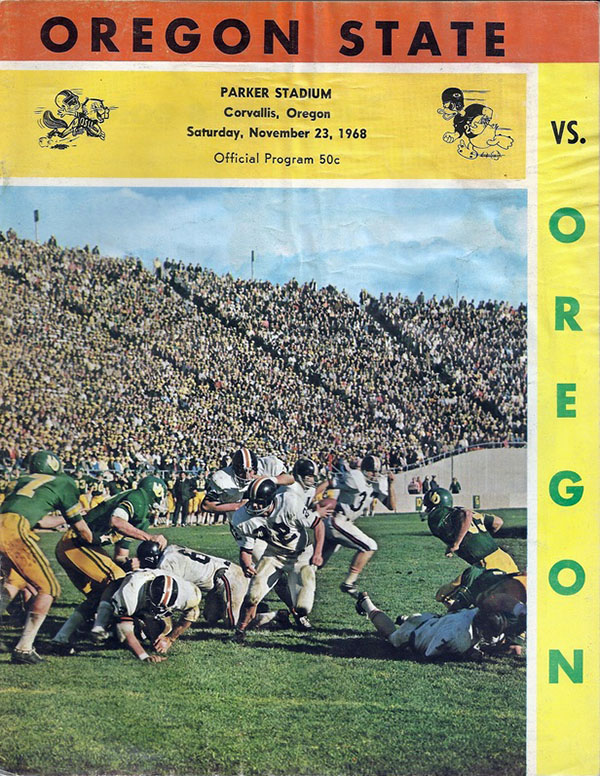 College Football Program: Oregon State Beavers vs. Oregon Ducks (November 23, 1968)