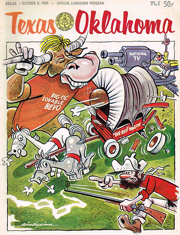 College Football Program: Texas Longhorns vs. Oklahoma Sooners (October 11, 1969)