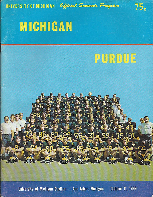 College Football Program: Michigan Wolverines vs. Purdue Boilermakers (October 11, 1969)