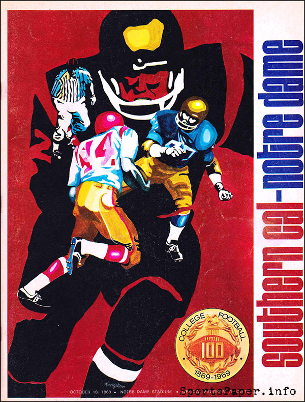 College Football Program: Notre Dame Fighting Irish vs. USC Trojans (October 18, 1969)