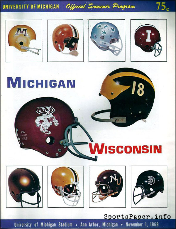 College Football Program: Michigan Wolverines vs. Wisconsin Badgers (November 1, 1969)